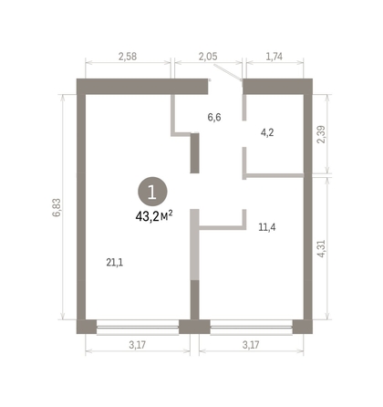 
  Продается 1-комн. квартира 43.17 м², в ЖК Европейский берег, дом 46. Фото 1.