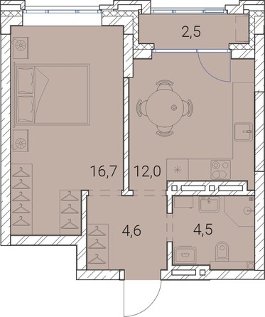 
   Продам 1-комнатную, 40.3 м², Тайм Сквер

. Фото 2.