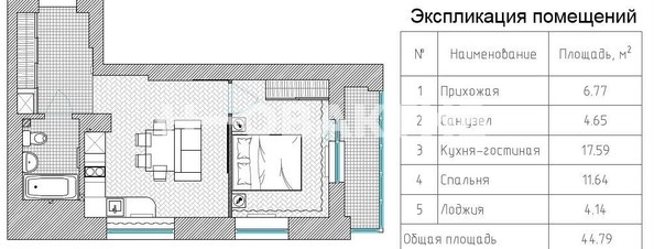 
   Продам 2-комнатную, 43 м², Светлановская ул, 52/1

. Фото 16.