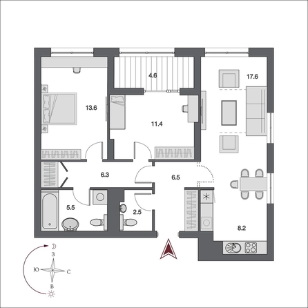 
  Продается 3-комн. квартира, 72.8 м², ЖК Дом Нобель
. Фото 1.