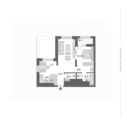 
  Продается 2-комн. квартира, 54.65 м², ЖК Дом Нобель
. Фото 2.
