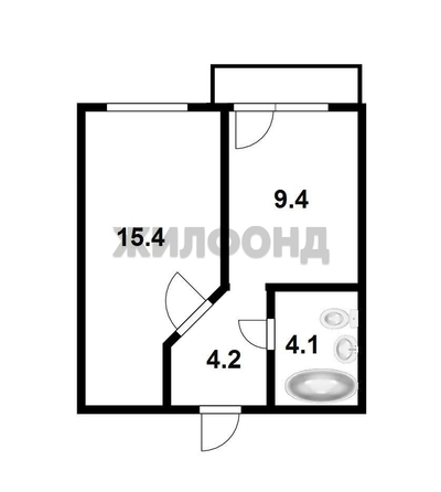 
   Продам 1-комнатную, 33.1 м², Петухова ул, 95/4

. Фото 6.