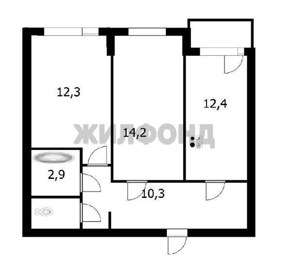 
  Продается 2-комн. квартира, 56.8 м², Планетная ул, д. 55/2
. Фото 2.