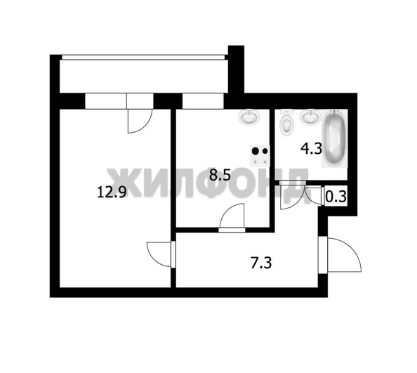 
   Продам 1-комнатную, 33.3 м², Мичурина ул, 29

. Фото 11.