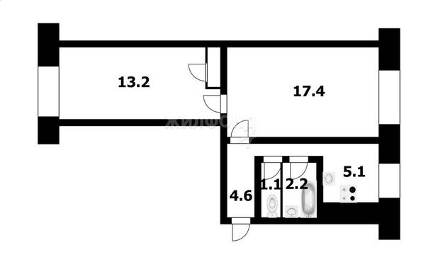 
   Продам 2-комнатную, 44.4 м², Есенина ул, 19

. Фото 17.