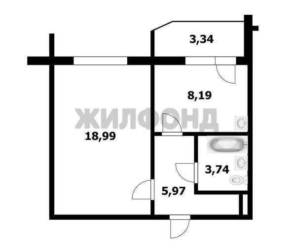 
   Продам 1-комнатную, 36.89 м², Рябиновая ул, 10

. Фото 16.