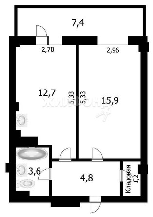 
   Продам 1-комнатную, 38.2 м², Горский мкр, 8

. Фото 12.