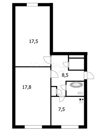 
   Продам 2-комнатную, 55.1 м², 1-й Крашенинникова пер, 3

. Фото 21.