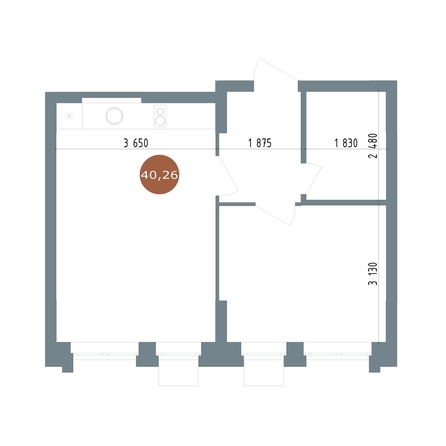
   Продам 2-комнатную, 40.26 м², 19/56 Кварталы Телецентра, сек 6

. Фото 1.