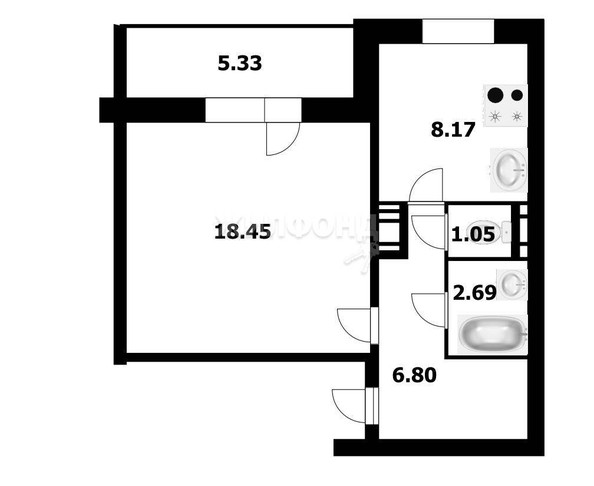
   Продам 1-комнатную, 38.1 м², 2-й (4 мкр.) кв-л, 205/1

. Фото 24.