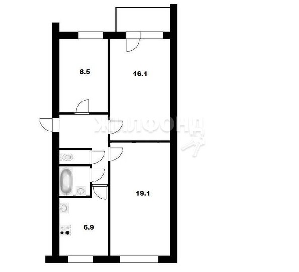 
   Продам 3-комнатную, 60 м², Трикотажная ул, 29

. Фото 16.