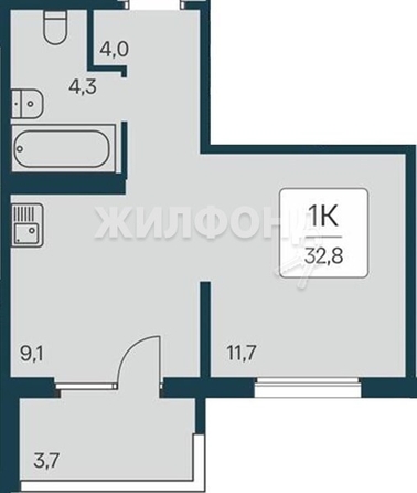 
   Продам 1-комнатную, 32.8 м², Квартал на Игарской, дом 3 пан сек 2

. Фото 1.