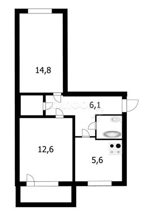 
   Продам 2-комнатную, 44.7 м², Звездная ул, 18

. Фото 3.