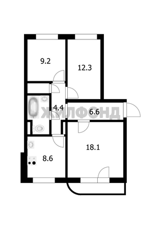 
   Продам 3-комнатную, 65.7 м², Лазурная ул, 10

. Фото 34.