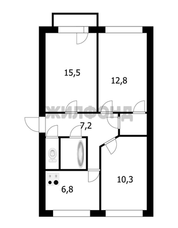 
   Продам 3-комнатную, 57.8 м², Палласа ул, 17

. Фото 20.