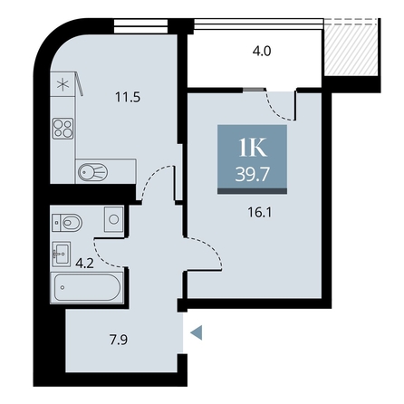 
   Продам 1-комнатную, 41.75 м², Беринг, дом 2

. Фото 2.