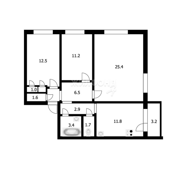 
   Продам 3-комнатную, 78 м², Горский мкр, 41

. Фото 14.