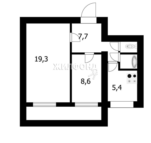 
   Продам 2-комнатную, 44.1 м², Громова ул, 7

. Фото 26.