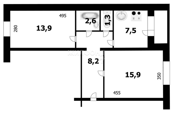 
   Продам 2-комнатную, 49.4 м², Героев Труда ул, 20

. Фото 4.