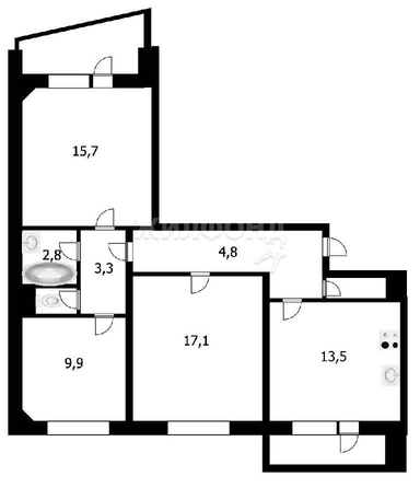 
   Продам 3-комнатную, 73.5 м², Михаила Немыткина ул, 5

. Фото 15.