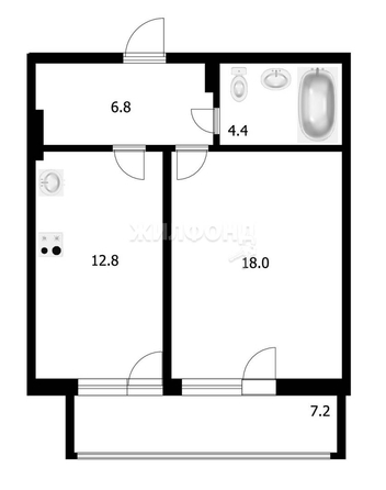 
   Продам 2-комнатную, 42 м², Танковая ул, 34

. Фото 19.