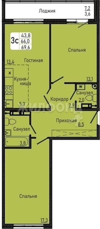 
   Продам 3-комнатную, 66.1 м², 3-й микрорайон, 25/1

. Фото 16.