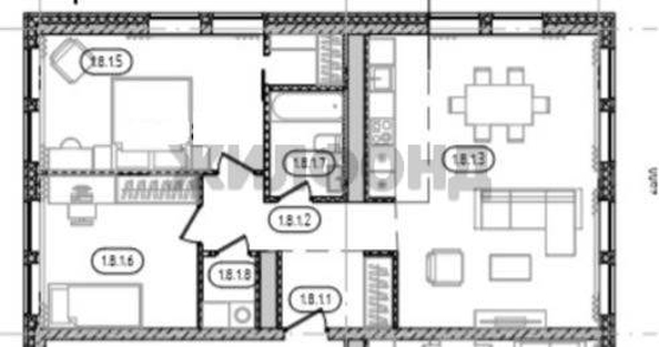 
   Продам 3-комнатную, 79 м², 3-й микрорайон, 1

. Фото 2.