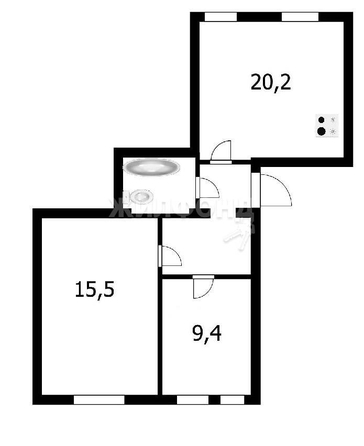 
   Продам 2-комнатную, 55.5 м², Мира ул, 34а

. Фото 1.