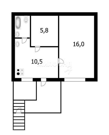 
   Продам 2-комнатную, 34.8 м², Героев Революции ул, 107

. Фото 6.