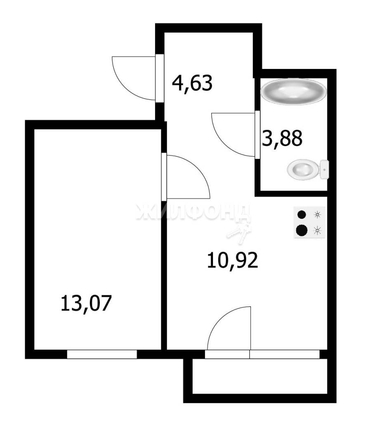 
   Продам 1-комнатную, 32.7 м², Василия Клевцова ул, 3

. Фото 16.