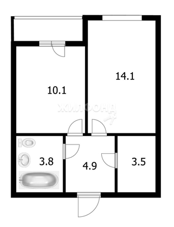 
   Продам 1-комнатную, 36.4 м², Мясниковой ул, 30

. Фото 19.