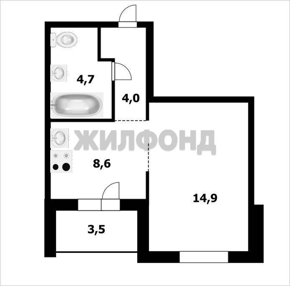 
   Продам 1-комнатную, 31.9 м², Рельефная ул, 106/3

. Фото 22.
