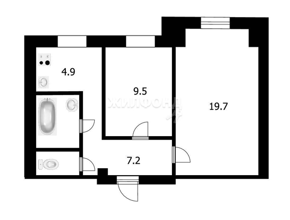 
   Продам 2-комнатную, 46.7 м², ЖКО Аэропорта ул, 5

. Фото 2.