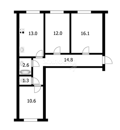 
   Продам 3-комнатную, 75.9 м², Крылова ул, 2

. Фото 11.