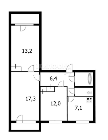 
   Продам 3-комнатную, 61.4 м², Кропоткина ул, 127

. Фото 17.