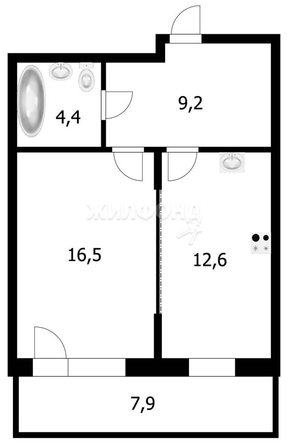 
   Продам 1-комнатную, 43.1 м², 25 лет Октября ул, 14/3

. Фото 16.