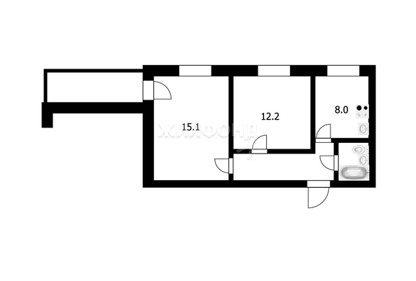 
   Продам 2-комнатную, 45 м², Добролюбова ул, 231

. Фото 30.