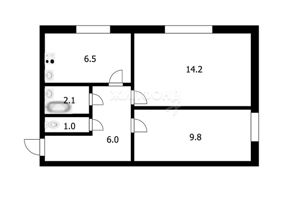 
   Продам 2-комнатную, 39.6 м², Центральная ул, 8

. Фото 2.