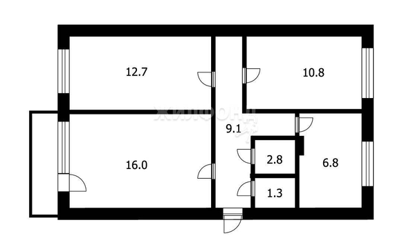 
   Продам 3-комнатную, 59.5 м², Потапова ул, 4

. Фото 17.