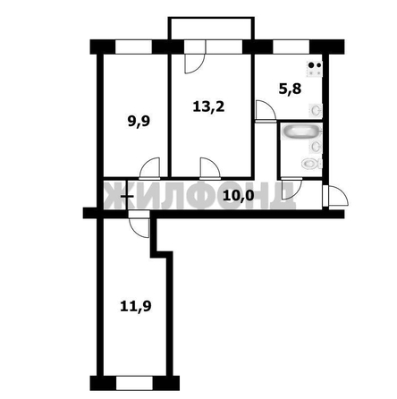 
   Продам 3-комнатную, 55.2 м², Богдана Хмельницкого ул, 6

. Фото 15.