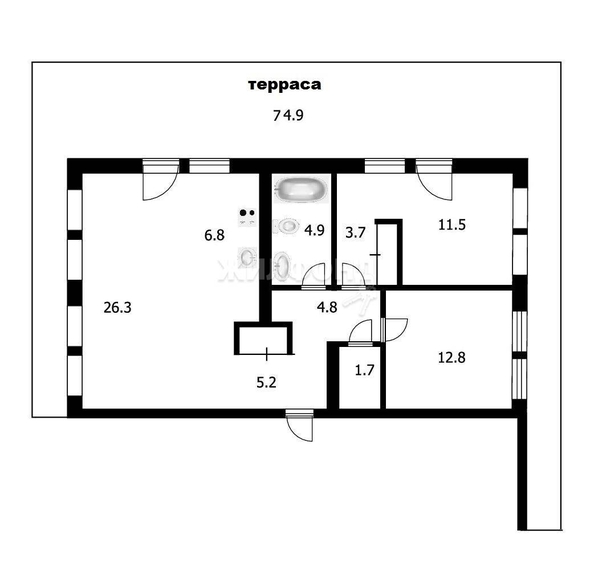 
   Продам 3-комнатную, 153.1 м², 3-й микрорайон, 2

. Фото 15.