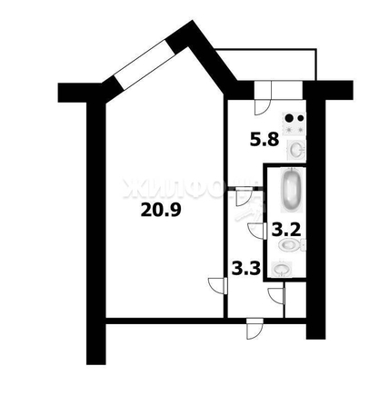 
   Продам 1-комнатную, 33.8 м², Олеко Дундича ул, 25

. Фото 7.