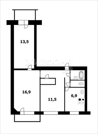 
   Продам 3-комнатную, 59.4 м², Новая Заря ул, 9

. Фото 11.