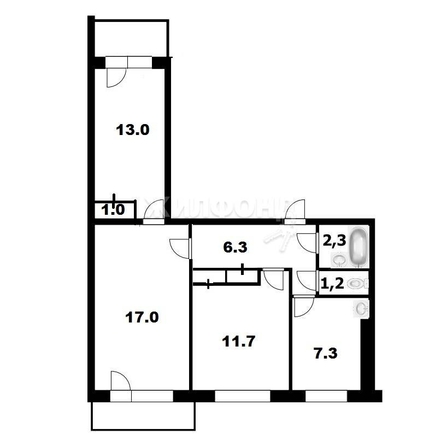 
   Продам 3-комнатную, 63.4 м², Зорге ул, 60

. Фото 31.