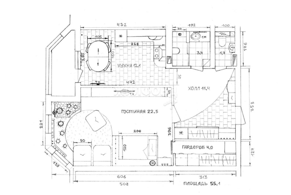 
   Продам 1-комнатную, 55.2 м², Краснообск, 102

. Фото 22.