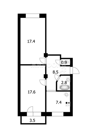 
   Продам 2-комнатную, 55 м², 1-й Крашенинникова пер, 11

. Фото 16.