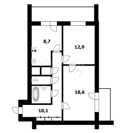 
   Продам 2-комнатную, 58 м², Рассветная ул, 1/1

. Фото 21.