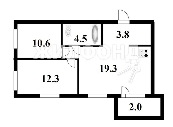 
   Продам 3-комнатную, 53.2 м², Горский мкр, 14

. Фото 24.