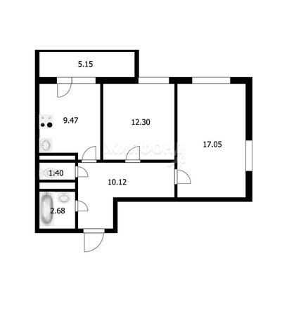 
   Продам 2-комнатную, 53.5 м², Кирова ул, 236

. Фото 1.