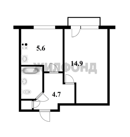 
   Продам 1-комнатную, 30 м², Микрорайон тер, 6

. Фото 7.